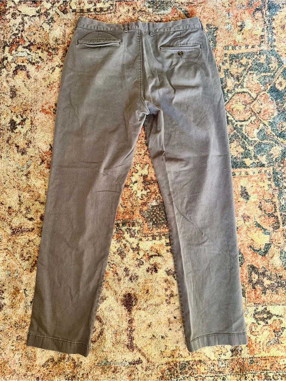 J. Crew Men's 34x32 Straight-Leg Chinos in Charcoal